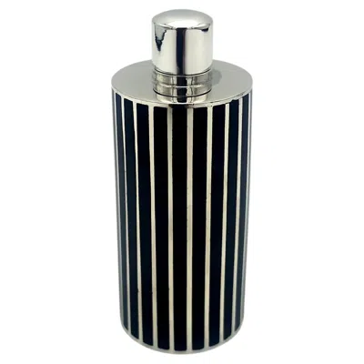 Pre-owned Cartier Perfume Holder Handbag Black Stripes Silver Sterling Made By Salimbeni