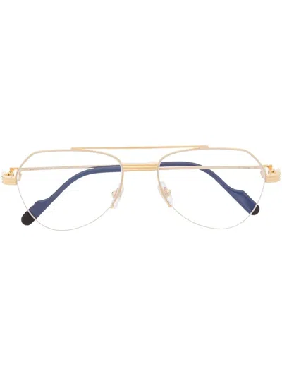 Cartier Pilot-frame Glasses In Gold