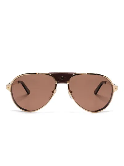 Cartier Pilot-frame Sunglasses In 金色