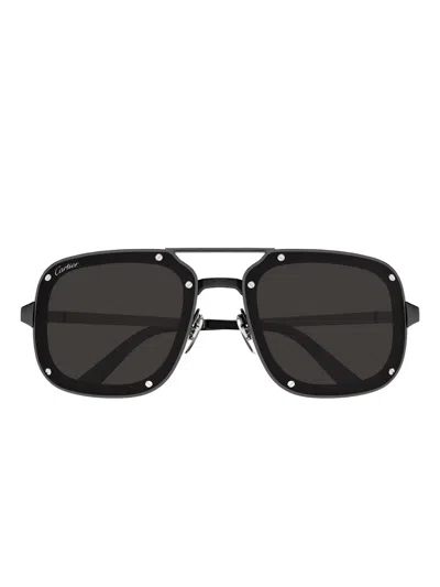 Cartier Pilot-frame Sunglasses In Brown