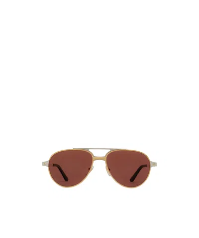 Cartier Pilot-frame Sunglasses In Brown