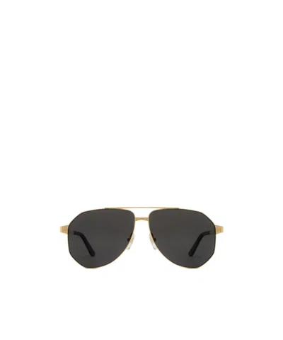 Cartier Pilot Frame Sunglasses In Gold
