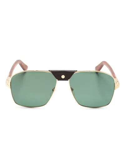 Cartier Pilot-frame Sunglasses In Gold