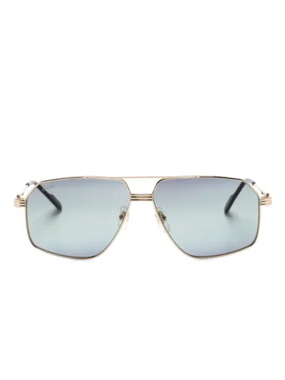 Cartier Pilot-frame Sunglasses In Gold
