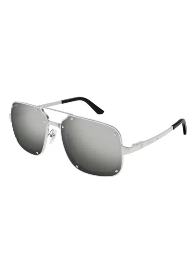 Cartier Pilot-frame Sunglasses In Gray