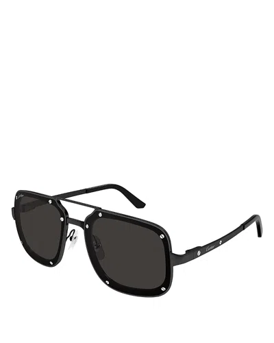 Cartier Pilot Sunglasses, 58mm In Black