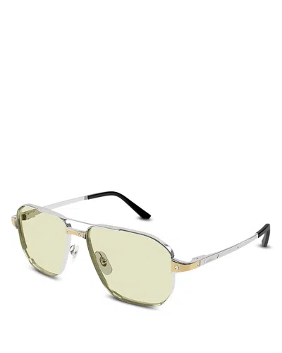 Cartier Pilot Sunglasses, 59mm In Silver