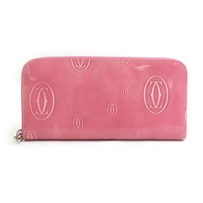Pre-owned Cartier Pink Leather Long Wallet (bi-fold) ()