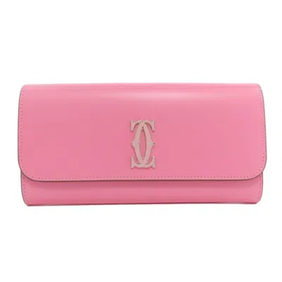 Pre-owned Cartier Pink Leather Wallet (bi-fold) ()