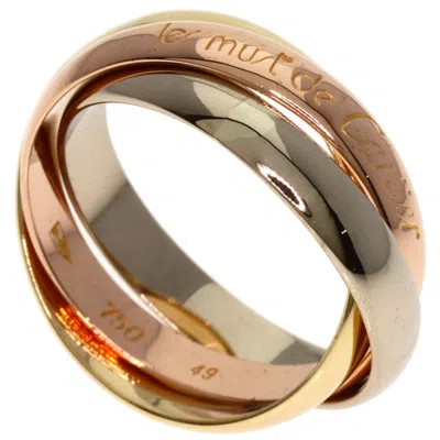 Pre-owned Cartier Pink White Gold Yellow Gold Yellow Gold (18k) Pink Gold (18k) White Gold (18k) Band Ring (pr