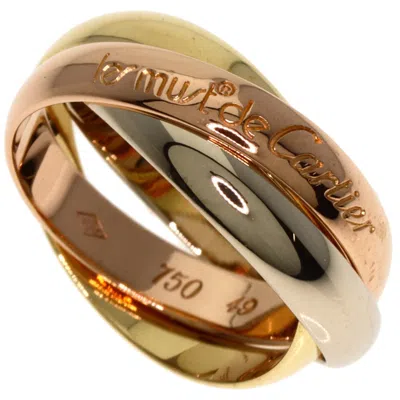 Pre-owned Cartier Pink White Gold Yellow Gold Yellow Gold (18k) Pink Gold (18k) White Gold (18k) Band Ring (pr