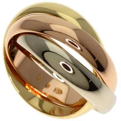 Pre-owned Cartier Pink White Gold Yellow Gold Yellow Gold (18k) Pink Gold (18k) White Gold (18k) Band Ring (pr