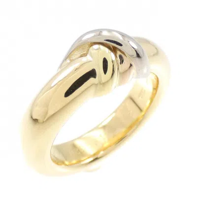 Pre-owned Cartier Pink White Yellow Band Ring ()