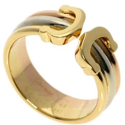 Pre-owned Cartier Pink White Yellow Band Ring () In Multi