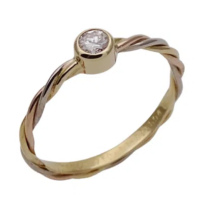 Pre-owned Cartier Pink White Yellow Yellow Gold (18k) Pink Gold (18k) White Gold (18k) Band Ring () In Multi