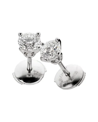 Cartier Platinum 1.08 Ct. Tw. Diamond Studs (authentic )