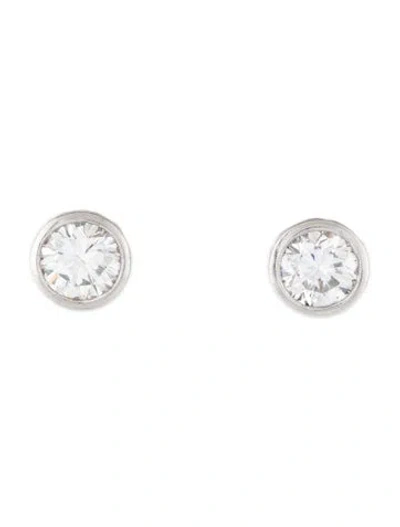 Pre-owned Cartier Platinum 2.04ctw Diamond Stud Earrings In Multi