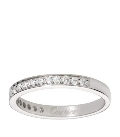 Cartier Platinum And Diamond 1985 Wedding Ring In Metallic