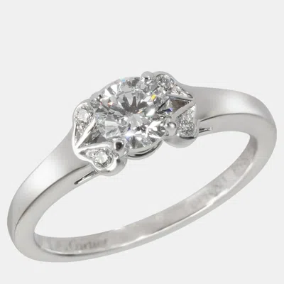 Pre-owned Cartier Platinum And Diamond Ballerine Engagement Ring