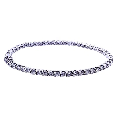 Pre-owned Cartier Platinum Damond Tennis Line Bracelet In Multi