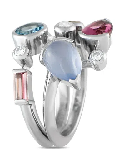 Pre-owned Cartier Platinum Meli Melo Multi-stone Ring In Silver