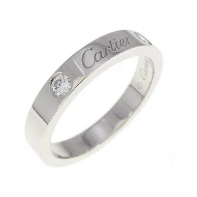 Pre-owned Cartier Platinum Platinum Band Ring () In Silver