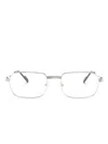 Cartier Polished Rectangle-frame Glasses In Silver