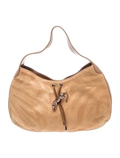 Pre-owned Cartier Ponyhair Hobo In Brown