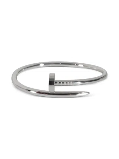 Pre-owned Cartier  18kt White Gold Juste In Clou Bracelet In Silver