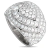 CARTIER PRE-OWNED CARTIER 18K WHITE GOLD 2.0CT DIAMOND HEART DOMED COCKTAIL RING