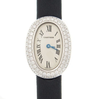 Cartier Baignoire Diamond White Dial Unisex Watch Wb509531 In Black / Gold / Gold Tone / White