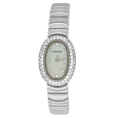 Cartier Baignoire Mini Quartz Diamond White Dial Ladies Watch 2369