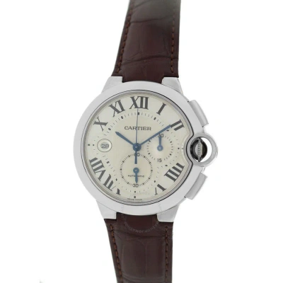 Cartier Ballon Bleu Chronograph Automatic Silver Dial Men's Watch W6920005 In Metallic
