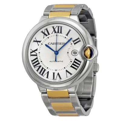Cartier Ballon Bleu De  Automatic Silver Dial Men's Watch W69009z3 In Two Tone  / Blue / Gold / Gold Tone / Silver / Yellow