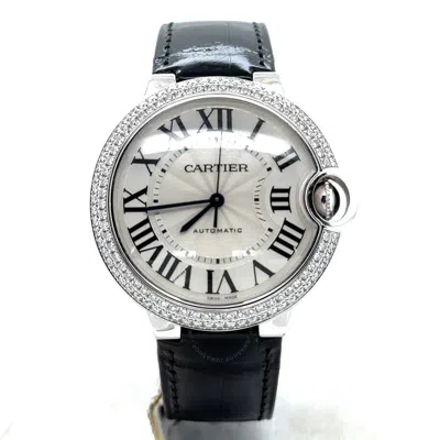 Cartier Ballon Bleu De  Diamond Silver Flinque Dial Ladies Watch We902067 In Black