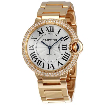 Cartier Ballon Bleu De  Diamond Silver Opaline Dial Unisex Watch We9005z3 In Gold