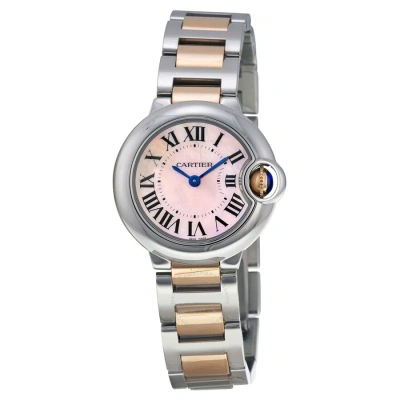 Cartier Ballon Bleu De  Pink Mother Of Pearl Dial Ladies Watch W6920034 In Black / Blue / Gold / Mother Of Pearl / Pink / Rose / Rose Gold