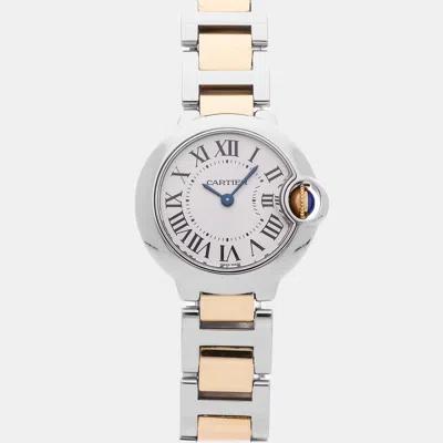 Pre-owned Cartier Ballon Bleu W69007z3 28 Mm In Silver