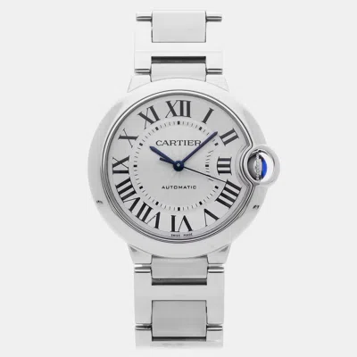 Pre-owned Cartier Ballon Bleu Wsbb0048 Men's Watch 36 Mm In Silver
