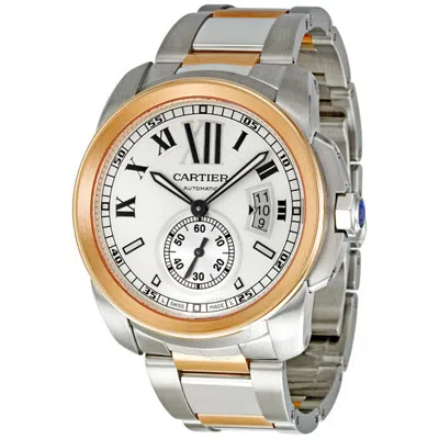 Cartier Calibre De  Automatic Men's Watch W7100036 In Two Tone  / Black / Blue / Gold / Pink / Silver