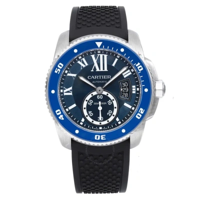 Cartier Calibre Automatic Blue Dial Men's Watch 3729 In Black