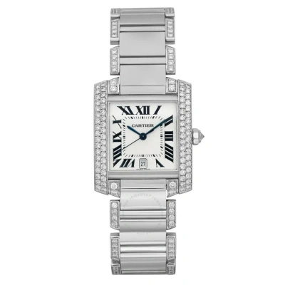 Cartier Tank Franaise Automatic Diamond Grey Dial Unisex Watch We1003sf In Metallic