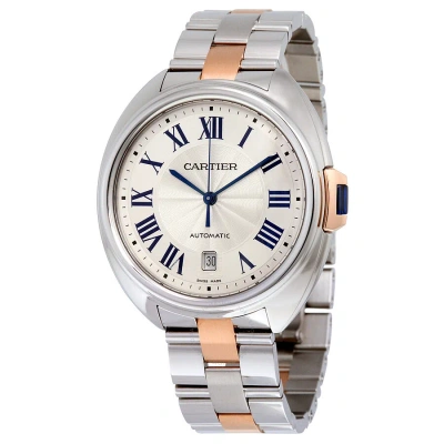 Cartier Cle De  Automatic Silver Dial Men's Watch W2cl0002 In Blue / Gold / Rose / Rose Gold / Silver