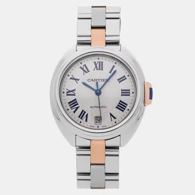 Pre-owned Cartier Cle De  W2cl0003 35 Mm In Silver