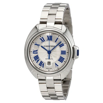 Cartier Cle Silver Dial Ladies Watch Wscl0005 In Blue / Silver