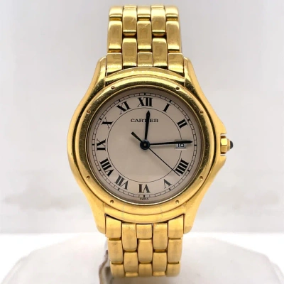 Cartier Cougar Quartz Silver Dial Ladies Watch 887904 In Gold