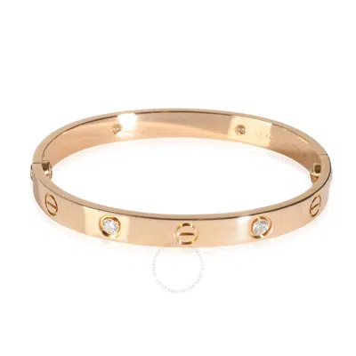 Cartier Love Bracelet In 18k Rose Gold 0.42 Ctw