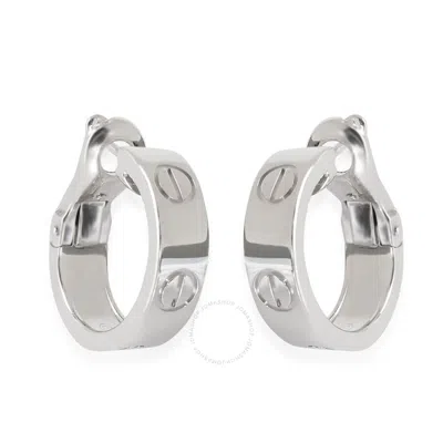 Cartier Love Hoop Earrings In 18k White Gold In Gray