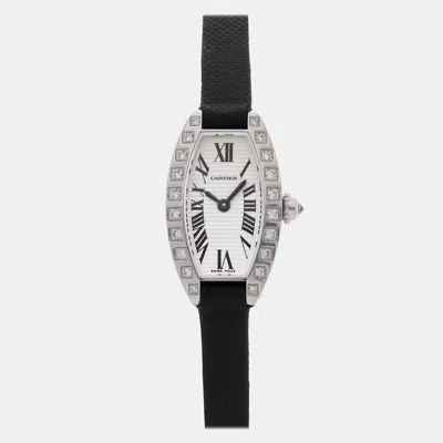 Pre-owned Cartier Mini Tonneau 15 Mm In White