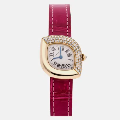 Pre-owned Cartier Navette Wa601051 31 Mm X 25 Mm In Silver